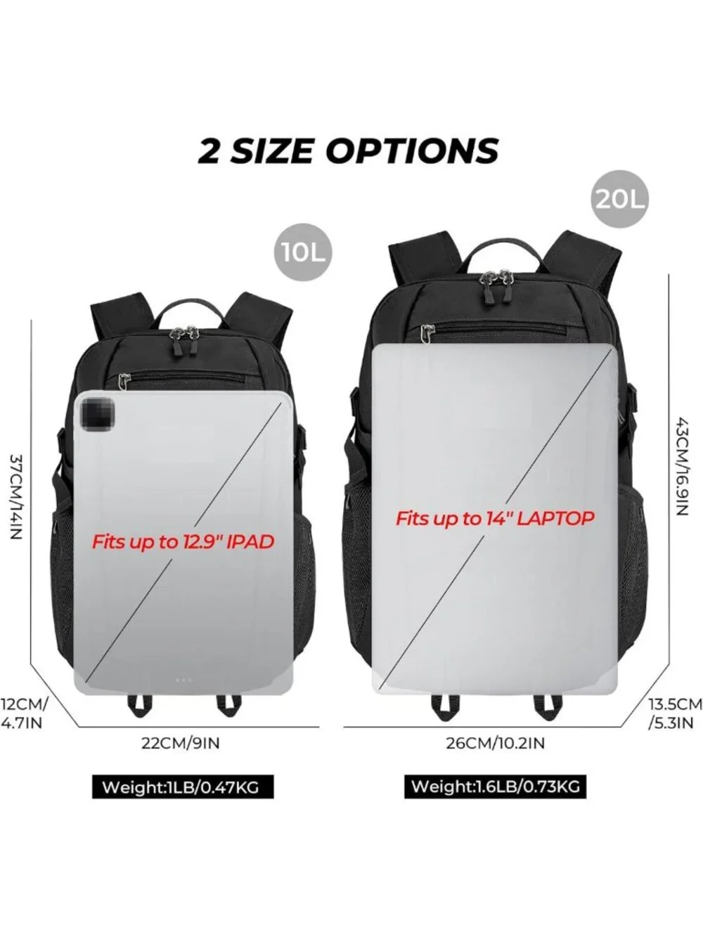 Mini Tactical Backpack 10L/20L - X-Small MOLLE Daypack for Camping & Outdoor